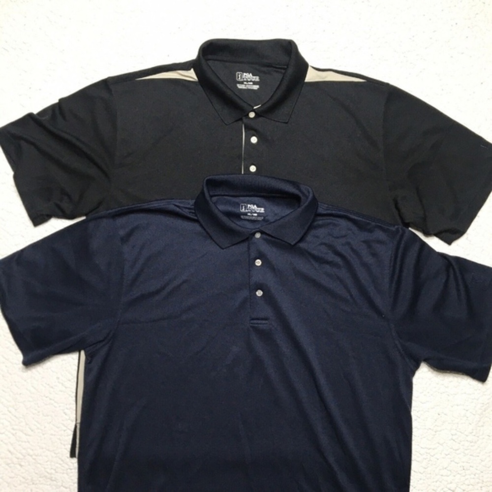 PGA Tour Golf Polo Shirt Lot Black Blue Mens XL